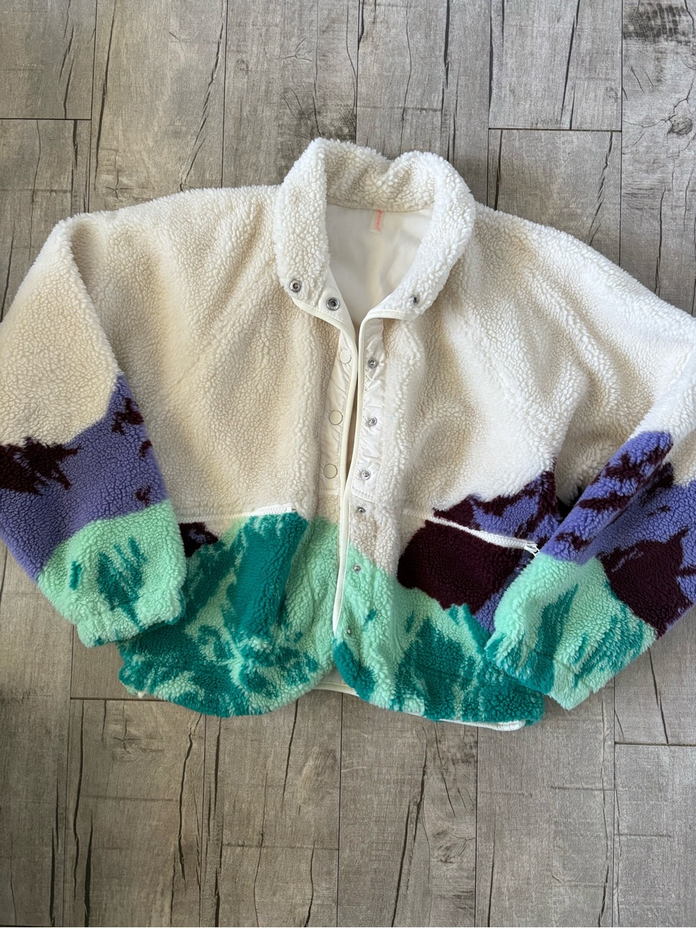 FP Movement by Free People Hit The Slopes Jacket with Sunrise Summit Print - Picture 3 of 9